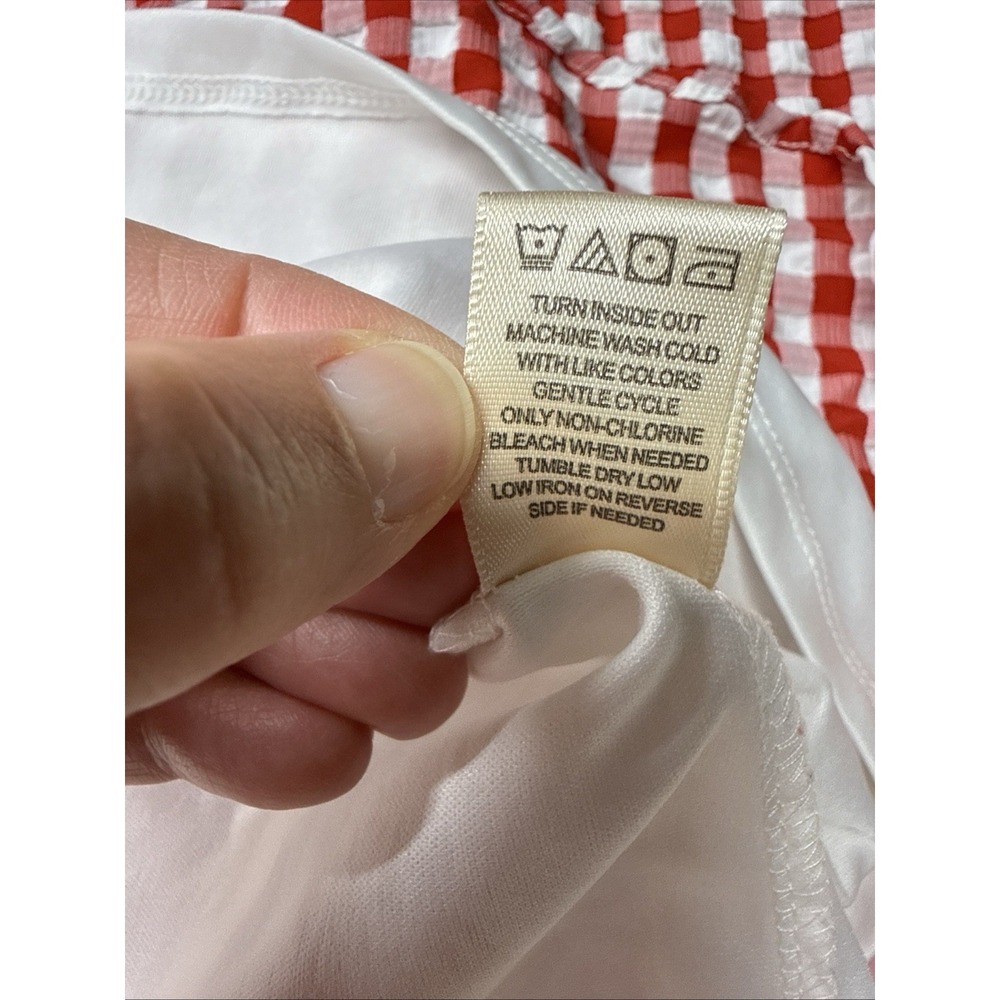 Jessica Simpson Red Gingham Midi Dress Sz S Cottagecore Picnic Milkmaid Sundress - Picture 13 of 13